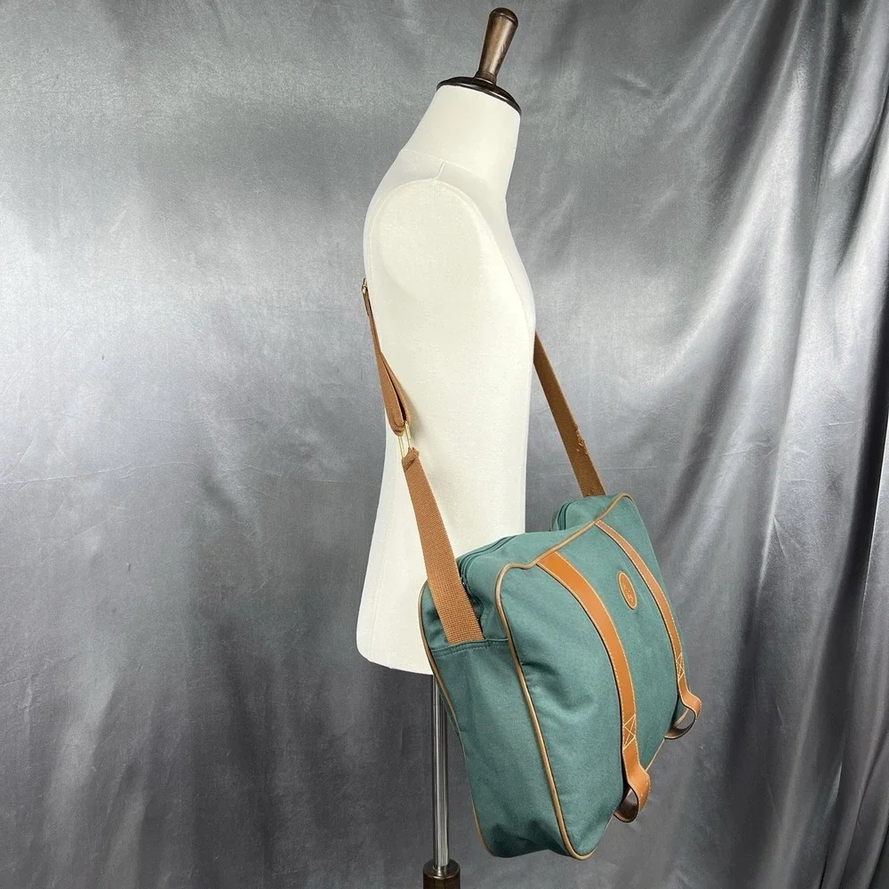 Polo Ralph Lauren Mens Bag Green Satchel Messenger Crossbody‎ Travel Vintage 90s